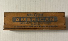 Vintage Mel-O-Bit 2 Lb Cheese Box The Great Atlantic & Pacific Tea Co *Cracks* picture
