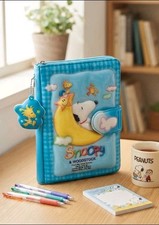 Vintage Snoopy Woodstock Puffy Diary Binder 2000 Space Theme + Stickers & Charm picture