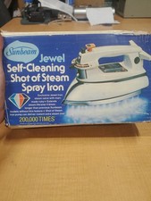 Vintage Sunbeam Jewel Self-Cleaning Shot of Steam Iron 711-184 Retro Working picture