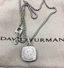 David Yurman Sterling S Pave Diamond Petite Albion Pendant Necklace 18 Inches picture