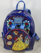VERY Rare Loungefly Disney Beauty and the Beast Stained Glass Mini Back Pack picture