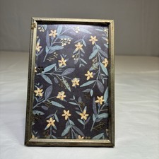 5x7 Vintage Gold Metal Frame With Etched Border Perfect For School Pictures picture