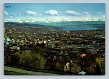 Panoramic aerial view of Zurich view of city, lake and Alps in distance picture
