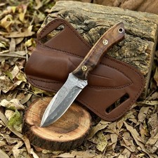 Real Damascus Hunting Knife & Rose Wood Handle - 150 Layers - Blacksmith Knife picture