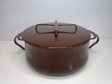 VINTAGE DANSK Kobenstyle IHQ Brown France Enamel 4 qt Pot Dutch Oven Trivet Lid picture