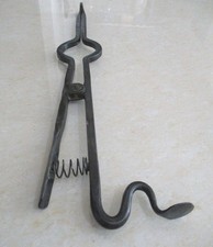 ANTIQUE TOOL TONG SPRING LOADED 20.25 INCH picture