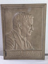 Theodore Roosevelt Bronze Plaque 1920 By James Earl Frazier Solid Back Heavy picture