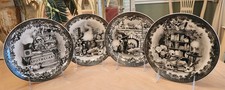 EATON FINE DINING HALLOWEEN APOTHECARY 4 PLATE SET SIDE APPETIZER SPOOKY SKULLS picture