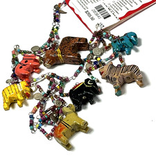 Zyrlat Mexican Folk Art Story Telling Wedding Necklace Madera Animals Handmade picture