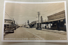RPPC Allen Street Tombstone Arizona  Vintage Cars Old West Town Postcard 1930 picture