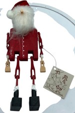 Vtg Folk Art Clog Dancer Santa Claus Wood Puppet William Saling 1994 Primitive picture