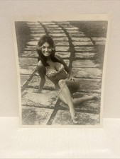 Vintage Black And White Photo 8.5” x 10” Bikini Girl No Frame. picture