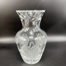 Waterford Lead Crystal Wedding Heirloom Vase Wedge Cut Discontinued Heavy Clear picture