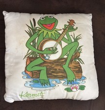RARE Vintage 1979 Kermit the Frog Pillow Jim Henson Muppets Banjo Satin Plush picture