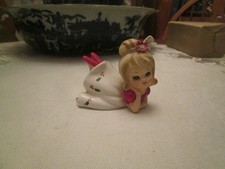 Vintage Napcoware I6731 Poinsettia Bloomer Girl Christmas Ceramic Figurine Japan picture
