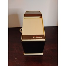 Vintage Rival Ice Crusher Model 840/1 Electric Countertop Cream Brown Retro Bar picture