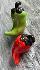 Southwestern Cinco de Mayo Chili Pepper Salt Pepper Shakers Ceramic 3.5