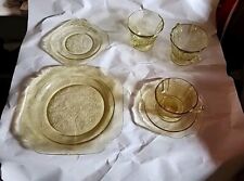 Federal Yellow Madrid Depression Glass Dinner Set 26 Pcs picture