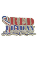 Red Friday Supporting Our Troops 1 ¼-inches Lapel Pin P63353 picture