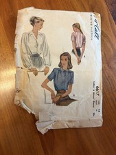 Vintage 1946 McCall 6617 CUT Sewing Pattern 40s Blouse Yoke Size 14 Bust 32 WWII picture