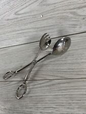 E.P. ZING Silverplated Salad Server Grape Vine Embossed Made In Italy Scissor picture