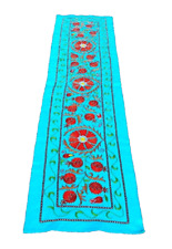 GORGEOUS BUKHARA SILK HAND EMBROIDERY -TABLE/WALL RUNNER- SUZANI - 19