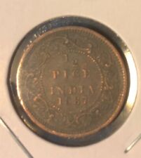 1887 India-British 1/2 Pice Copper Coin-Victoria-21.2mm - KM#484 picture
