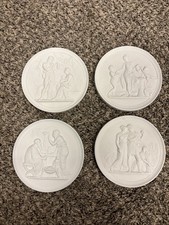 Vintage Royal Copenhagen Porcelain Bisque Wall Plaques Four Seasons Complete Set picture