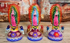 Our Lady of Guadalupe Clay Figure Handmade - SOLD INDIVIDUALLY - Mexico Folk Art picture