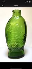Vintage Wheaton Green Glass Fish Bottle Dr. Fisch's Bitters 7.5