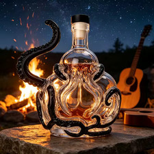 NEW Unique Octopus Shape Clear Glass Decanter Whiskey 350ml Carafe Liquor Bottl picture