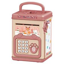 Electronic Piggy Bank ATM Password Money Box Cash Coins Saving Kids Gift Pink picture