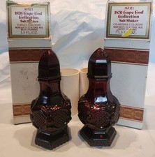 Vintage Avon Cape Cod Ruby Red Glass Salt Pepper Shakers,Topaze-Charisma Cologne picture