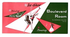 Early 1950s Estate INK BLOTTER Boulevard Room CONRAD HILTON Chicago Adv ICE SHOW picture