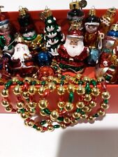 Vintage Kurt S Adler 12 Glass Christmas ORNAMENTS & GARLAND picture