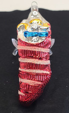 Vintage Christmas Tree Ornament Mercury Blown Glass West Germany Stocking Mica picture