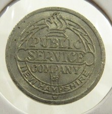 1940 Public Service Company of New Hampshire Transit Bus Token - Manchester, NH picture