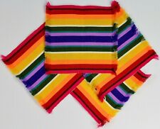 4 Colorful Guacamole Placemats Mexican Weaving 13X13 Southwest Cinco de Mayo  picture