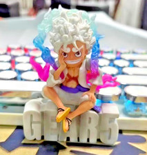 One Monkey D Luffy Gear 5 White Hair Sitting Figure Statue Toy Gift Anime Figura picture