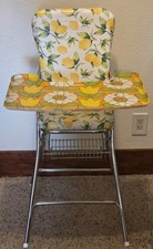VTG MCM High Chair – Retro 1960s/1970s Flower Power & Lemon Print picture