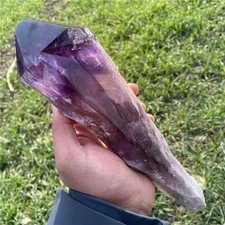 1.95LB Natural Amethyst Quartz Obelisk Rough Crystal Point Wand Healing Tower picture