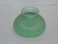 VINTAGE JADEITE GREEN RIBBED CASED GLASS STUDENT DESK LAMP SHADE 7