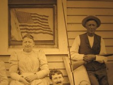 ANTIQUE 38 STAR AMERICAN FLAG LONG RIFLE AMERICANA CO MAGIC LANTERN SLIDE PHOTO picture