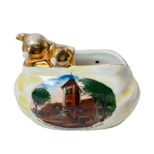 SHELBURNE FALLS MA Massachusetts Souvenir Porcelain METHODIST CHURCH TRINKET picture