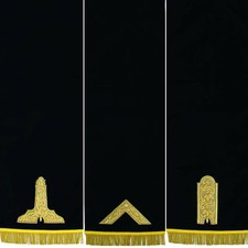 Officers Blue Lodge Pedestal Cover - Hand Embroidered Set Of Three picture