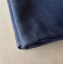 Vintage Deadstock English Wool Fabric Deep Blue Floated Thread 1yd picture