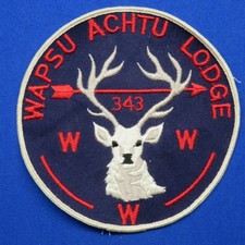 Boy Scout OA Wapsu Achtu Lodge 343 J1 Order Of The Arrow Jacket Patch PA 259C1 picture