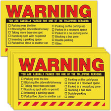 Warning, You Are Illegally Parked Parking Violation Stickers-Private Parking Vio picture