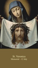 St. Veronica Prayer Card 10-pack with Two Free Bonus Cards Included picture