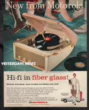 1957 Print Ad for Motorola Hi-fi in fiber glass picture
